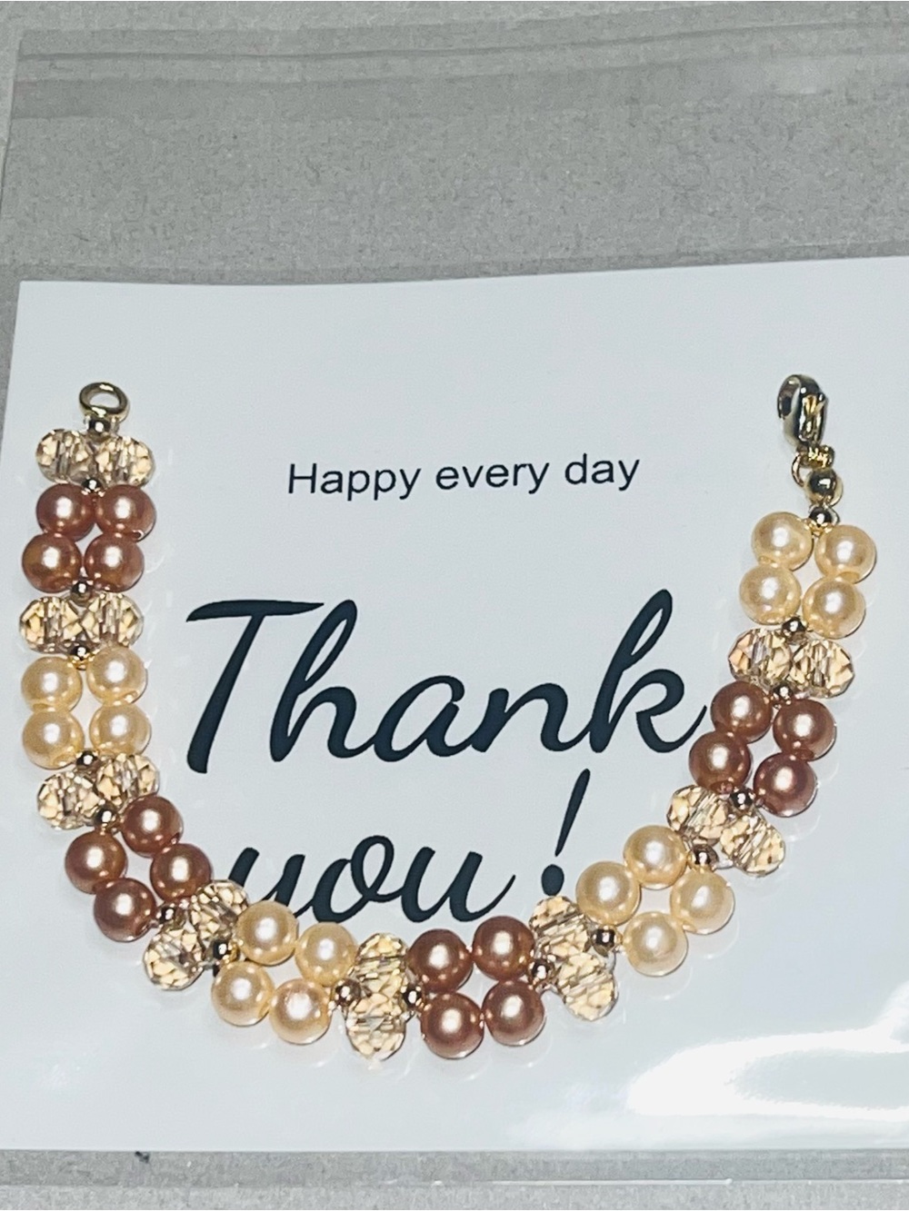 Elegant Pearl Cluster Bracelet - Gold and Brown